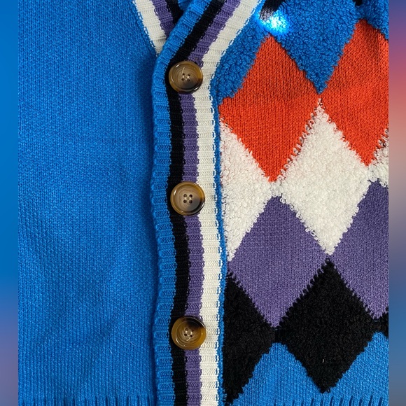 Unisex Harlequin sweater. Never worn cardigan. - Picture 5 of 7